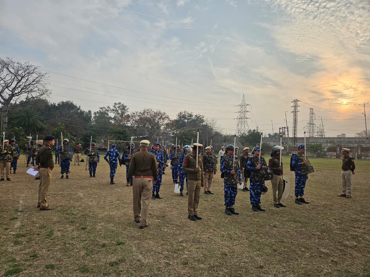 कानून-व्यवस्था को सुदृढ़ करने हेतु पुलिस लाइन पंचकूला में दंगारोधी अभ्यास