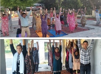 Hoshiarpur: ब्लॉक हारटा बडला के स्वास्थ्य केंद्रों में उत्साहपूर्वक मनाया गया 'अंतर्राष्ट्रीय योग दिवस'