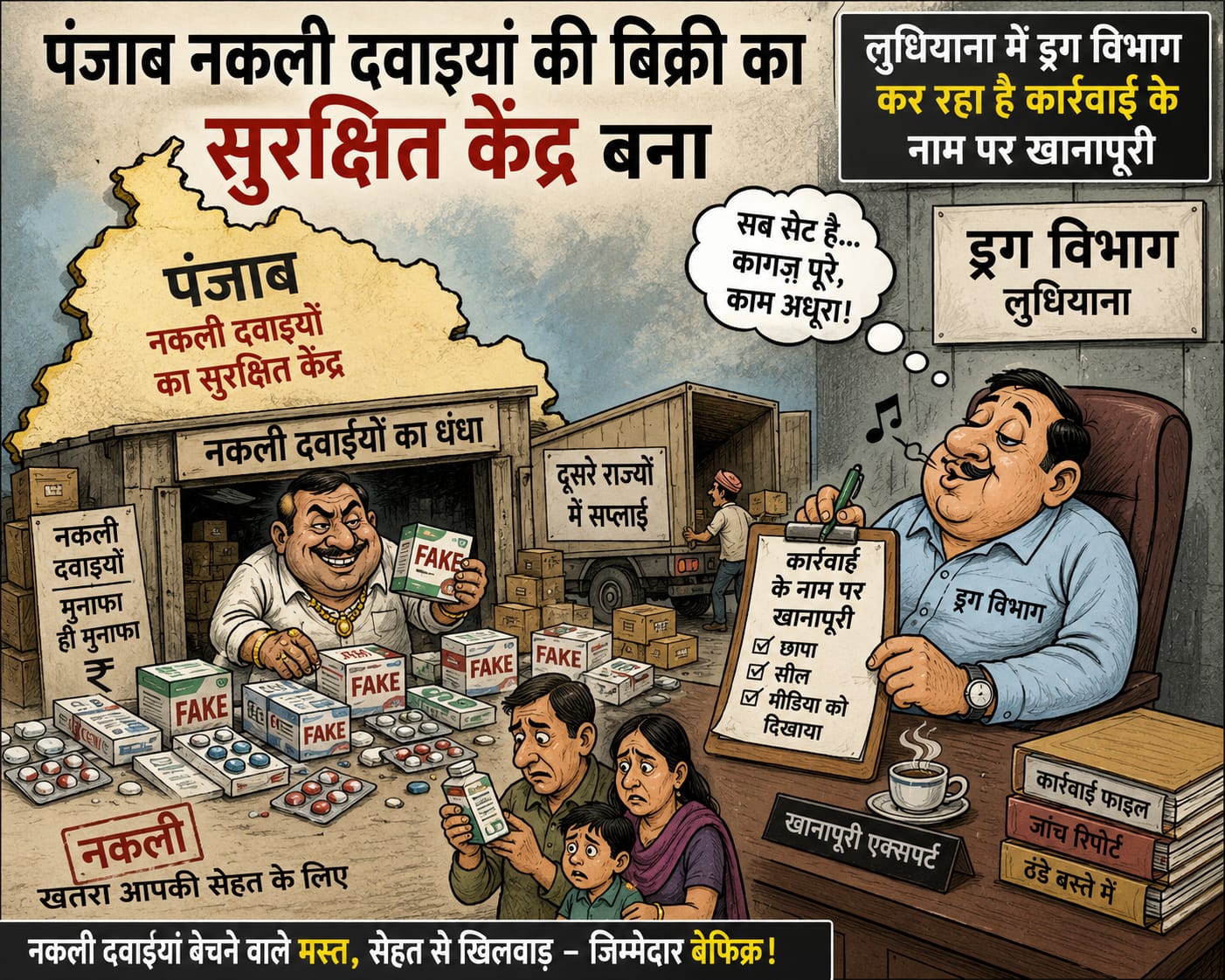 Ludhiana: दवा कारोबार में ‘सॉफ्ट टारगेट’ बना पंजाब! नकली और घटिया दवाओं पर शिकंजा कसने में ड्रग विभाग नाकाम