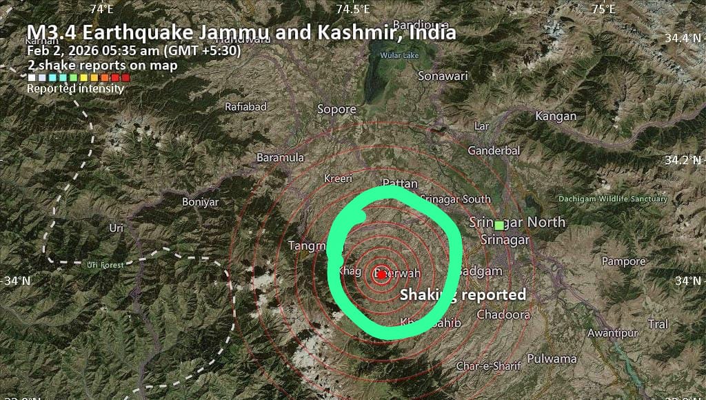 सीसीटीवी में कैद हुए तेज झटके, 4.8 तीव्रता के भूकंप से कांपा जम्मू-कश्मीर